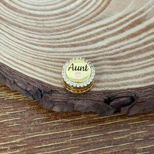 Pandora Love Aunt Gold Plated Bead S925 Silver Charm